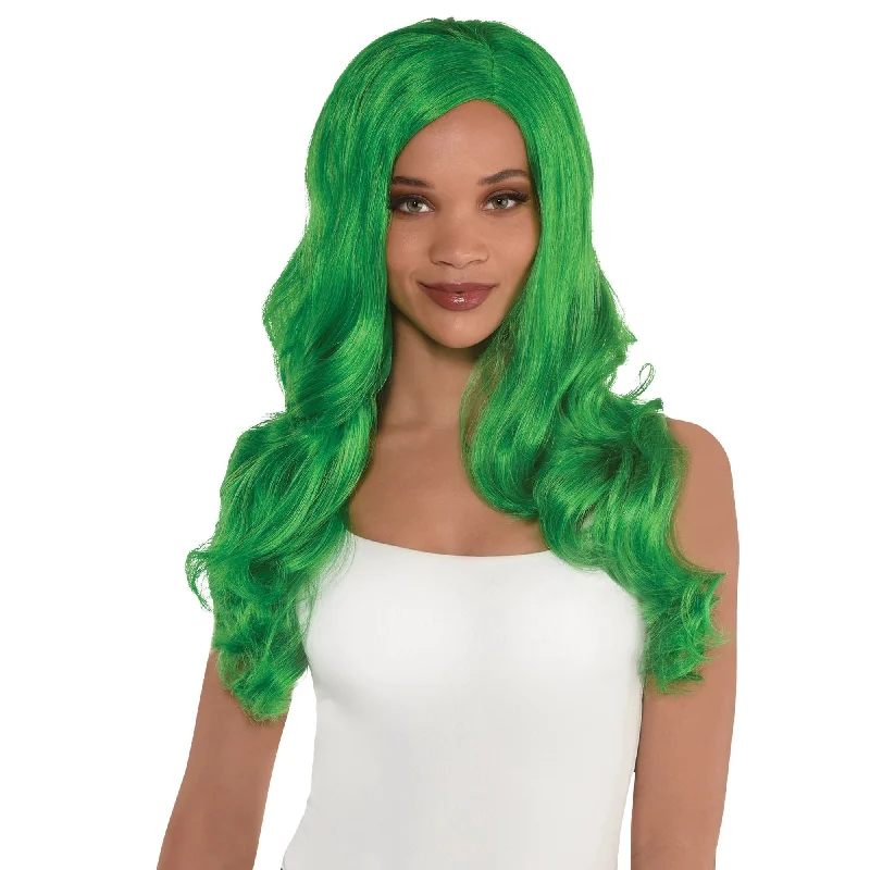 long straight wigs for an elegant look -Green Long Glam Wig | 1ct