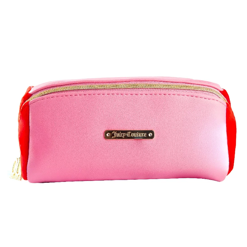 Juicy Just Say Qui Pink Velvet Accent Cosmetic Bag