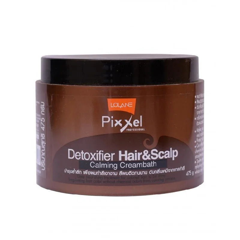 deep conditioning hair mask for coarse hair-Lolane Pixxel Detoxifier Hair & Scalp Calming Cream Bath - 475G