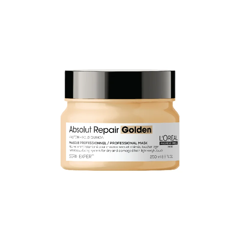 natural treatment for thinning hair edges-L’ORÉAL PROFESSIONNEL SERIE EXPERT ABSOLUT REPAIR GOLDEN MASK 250ML