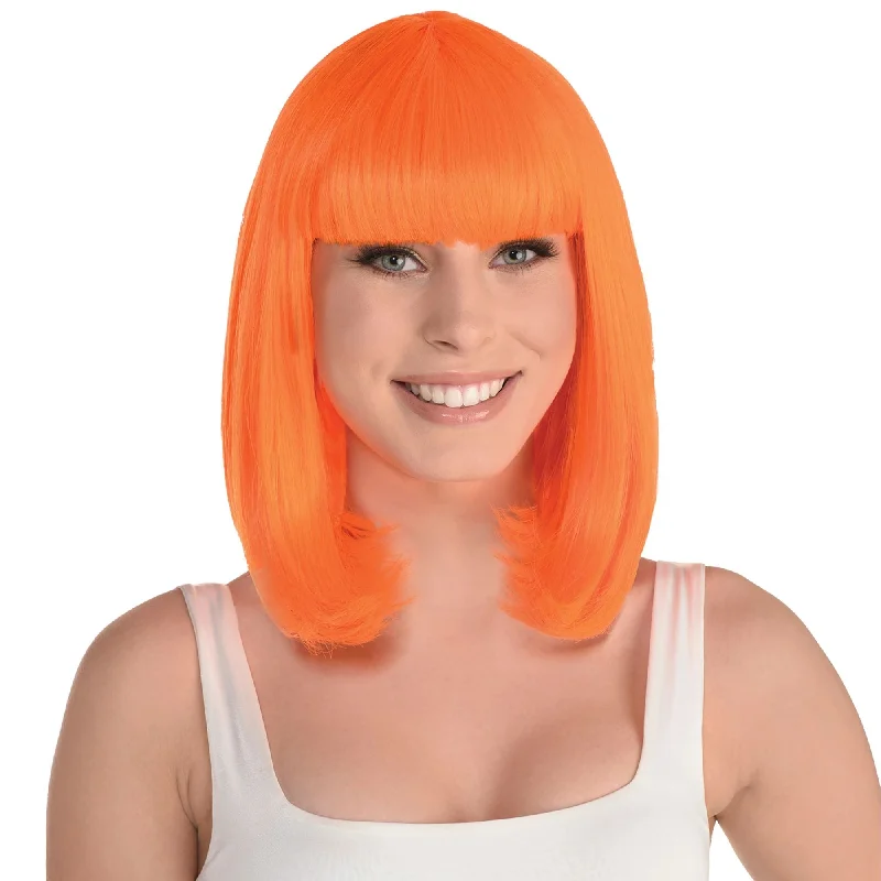 natural curly wigs for easy styling -Orange Long Bob Wig | 1ct