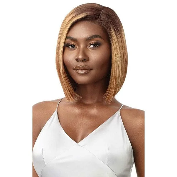 trendy short wigs for fashionable looks -Outre  Mytresses Black Label Custom Colored Lace Full Frontal Wig - LETISHA