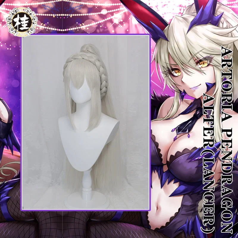 full coverage wigs for hiding bald patches -Exclusive authorization Uwowo x sakiyamama: Fate/GrandOrder FGO Artoria Pendragon Alter(Lancer) Bunny Girl Ver. Cosplay Wig