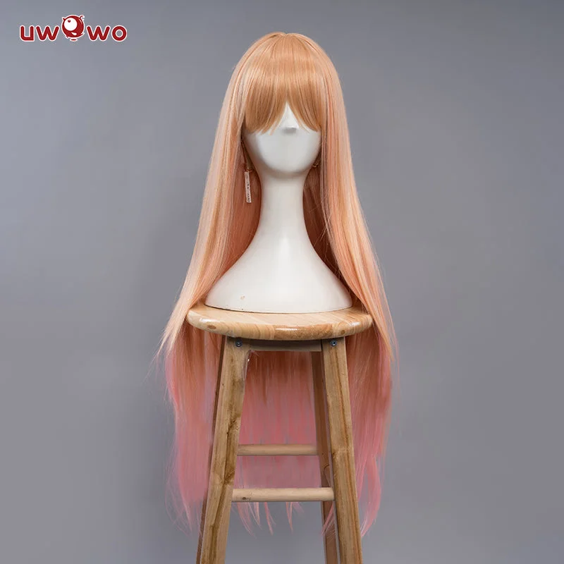 elegant long wigs for formal events -Uwowo Anime My Dress-Up Darling Marin Kitagawa Cosplay Wig Yellow-Pink Gradient 80CM Long Hair