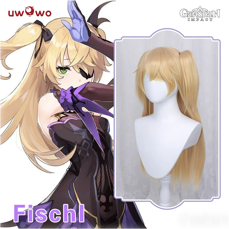 wigs for short hair for easy and sleek styling -Uwowo Game Genshin Impact Fischl Prinzessin der Verurteilung 70CM Golden Long Straight Cosplay Wig