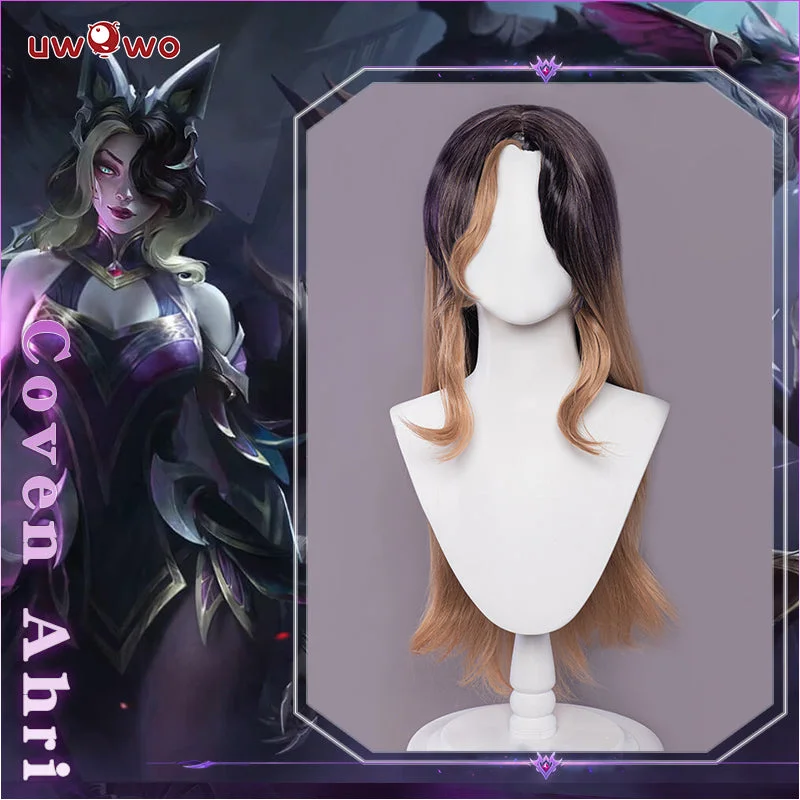 high-quality lace front wigs for realistic style -Uwowo Game League of Legends Coven Ahri Cosplay Wig 75cm Purple linen Hair