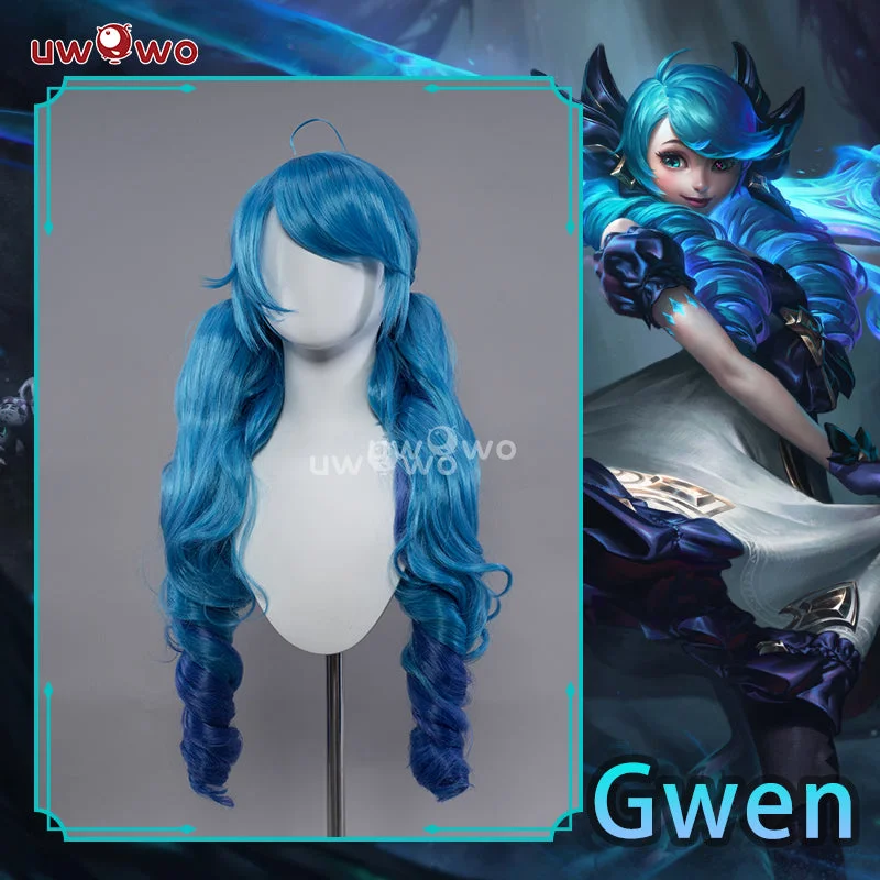 heat-safe wigs for styling with curling irons -Game League of Legends/LOL Gwen The Hallowed Seamstress Cosplay Wig