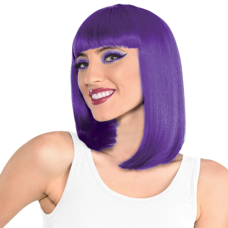 full wigs for complete and natural coverage -Purple Long Bob Wig | 1ct