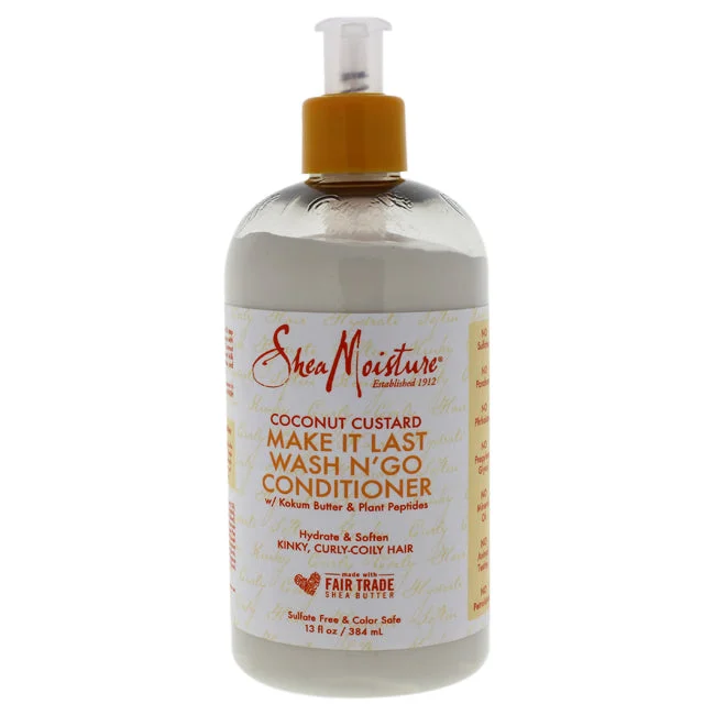 keratin-enriched conditioner for hair repair-Shea Moisture Coconut Custard Make It Last Wash N Go Conditioner by Shea Moisture for Unisex - 13 oz Conditioner