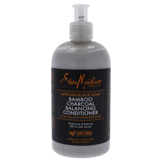 hydrating conditioner for frizzy hair-Shea Moisture African Black Soap Bamboo Charcoal Deep Balancing Conditioner by Shea Moisture for Unisex - 13 oz Conditioner