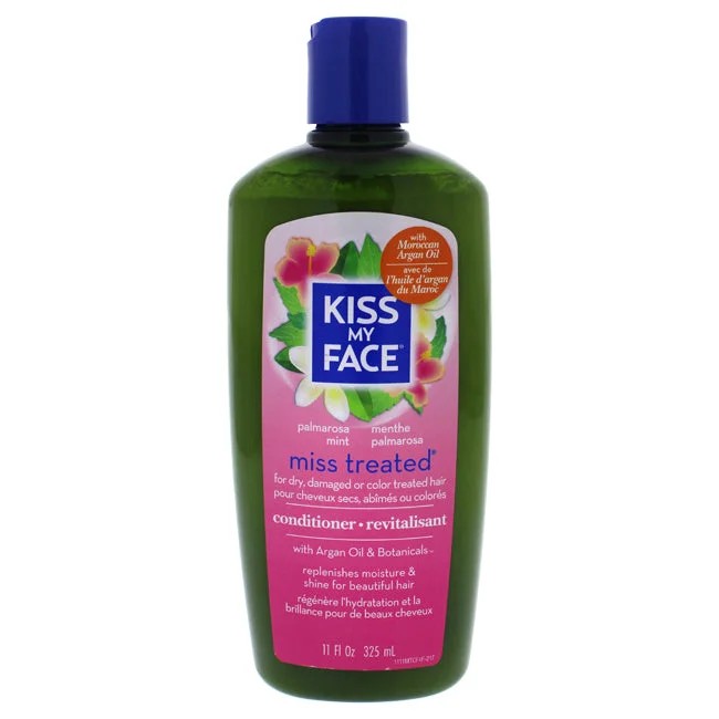 moisturizing hair gel for curly hair-Kiss My Face Miss Treated Conditioner - Palmarosa Mint by Kiss My Face for Unisex - 11 oz Conditioner