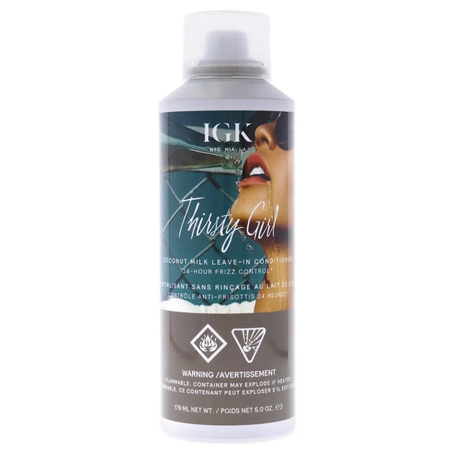 hair care for curly, dry ends-IGK Thirsty Girl Coconut Milk Leave-In Conditioner by IGK for Unisex - 5 oz Conditioner