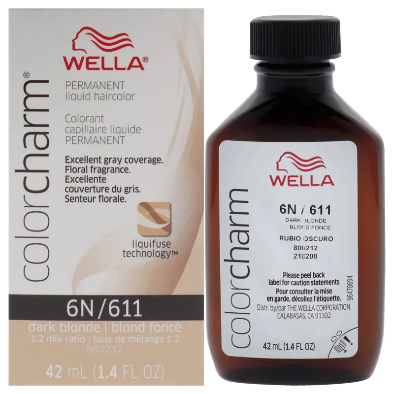 natural hair care for men with short hair-Wella Color Charm Permanent Liquid Hair Color - 6N Dark Blonde by Wella for Unisex - 1.42 oz Hair Color