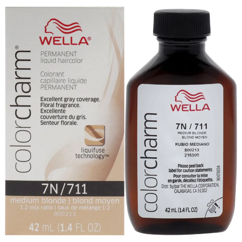 anti-frizz conditioner for thick curly hair-Wella Color Charm Permanent Liquid Hair Color - 7N Medium Blonde by Wella for Unisex - 1.42 oz Hair Color