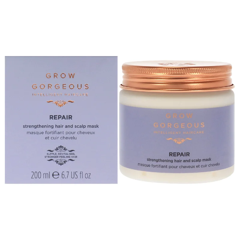 nourishing mask for fine, flat hair-Grow Gorgeous Repair Strengthening Hair and Scalp Mask by Grow Gorgeous for Unisex - 6.7 oz Masque