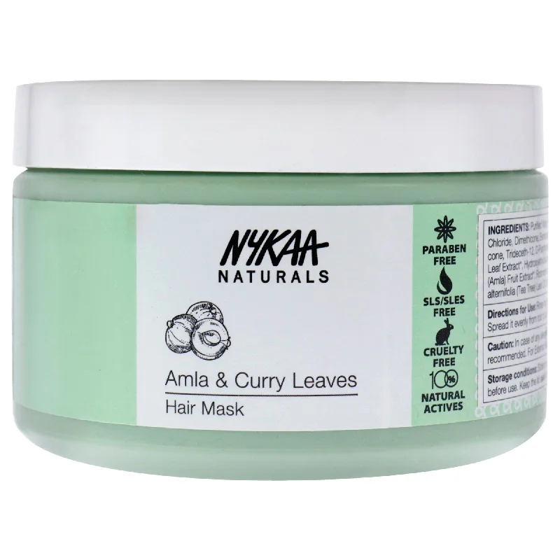 anti-frizz hair spray for curly hair-Nykaa Naturals Hair Mask - Amla and Curry Leaves by Nykaa Naturals for Women - 6.76 oz Masque