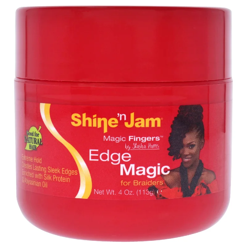 best hair products for frizzy and coarse hair-Ampro Shine-n-Jam Magic Fingers Edge by Ampro for Women - 4 oz Gel