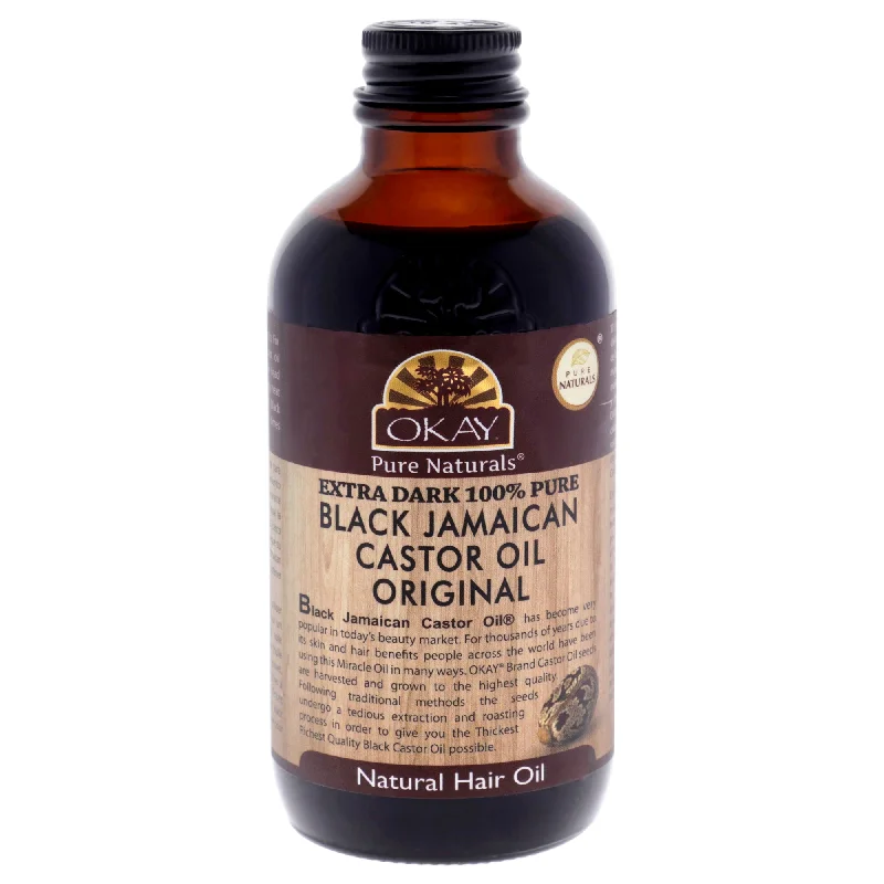 leave-in conditioner for soft, shiny hair-Okay Extra Dark Black Jamaican Castor Oil by Okay for Unisex - 4 oz Oil