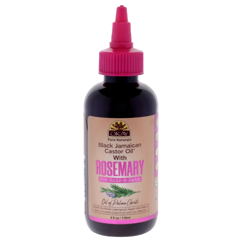 natural oils for healthy hair growth-Okay Black Jamaican Castor Oil - Rosemary by Okay for Unisex - 4 oz Oil