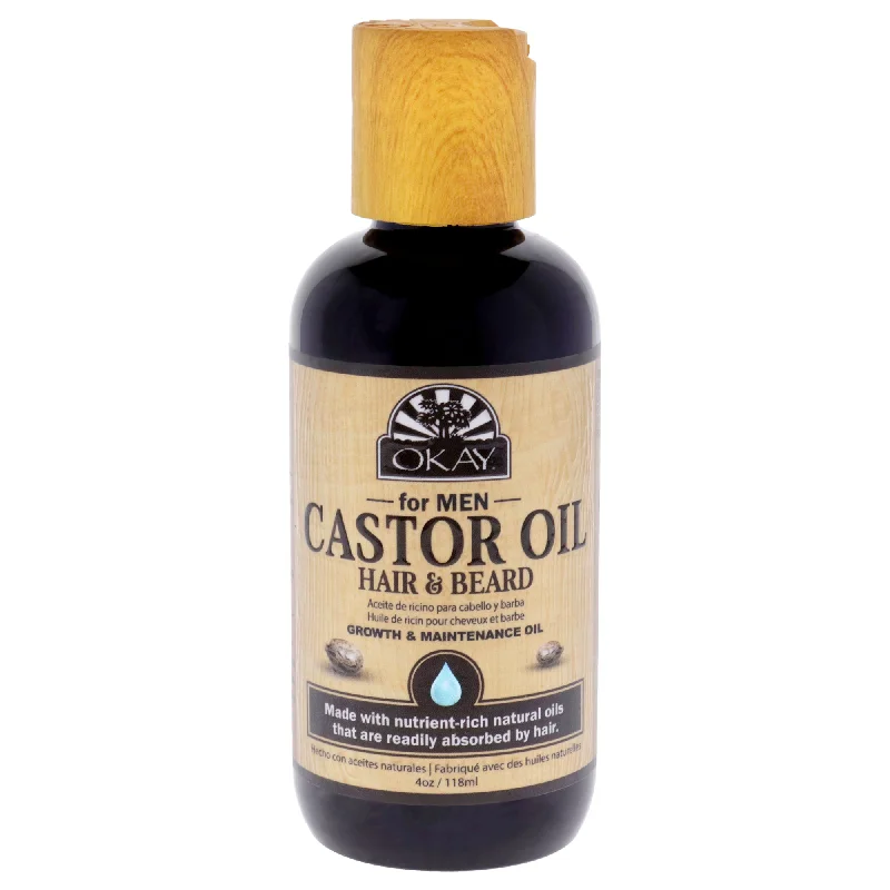 best shampoo for dry scalp and dandruff-Okay Castor Oil Hair and Beard by Okay for Men - 4 oz Oil