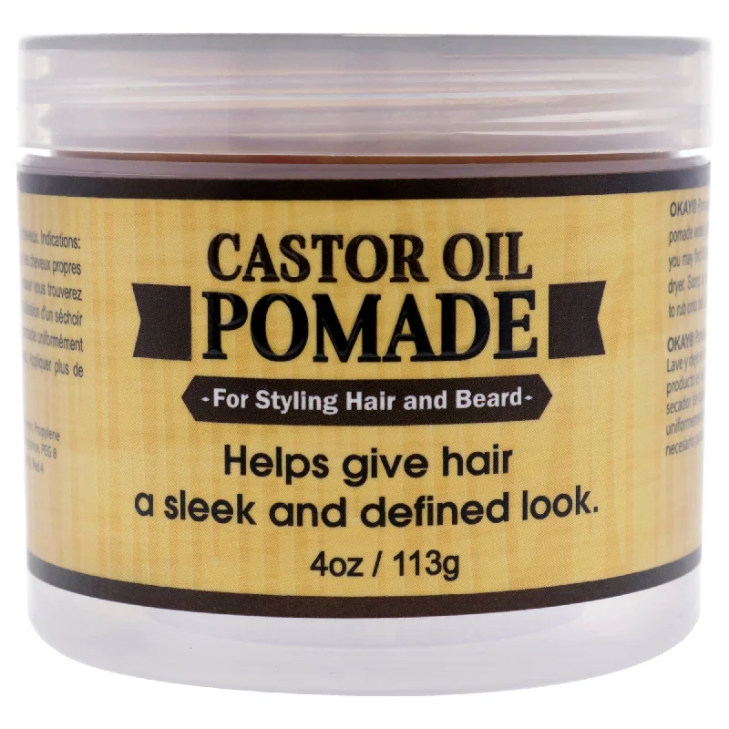 sulfate-free shampoo for frizzy hair-Okay Castor Oil Pomade by Okay for Men - 4 oz Pomade