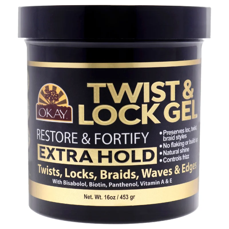 leave-in conditioner for curly hair volume-Okay Twist and Lock Gel - Restore and Fortify-Extra Hold by Okay for Unisex - 16 oz Gel