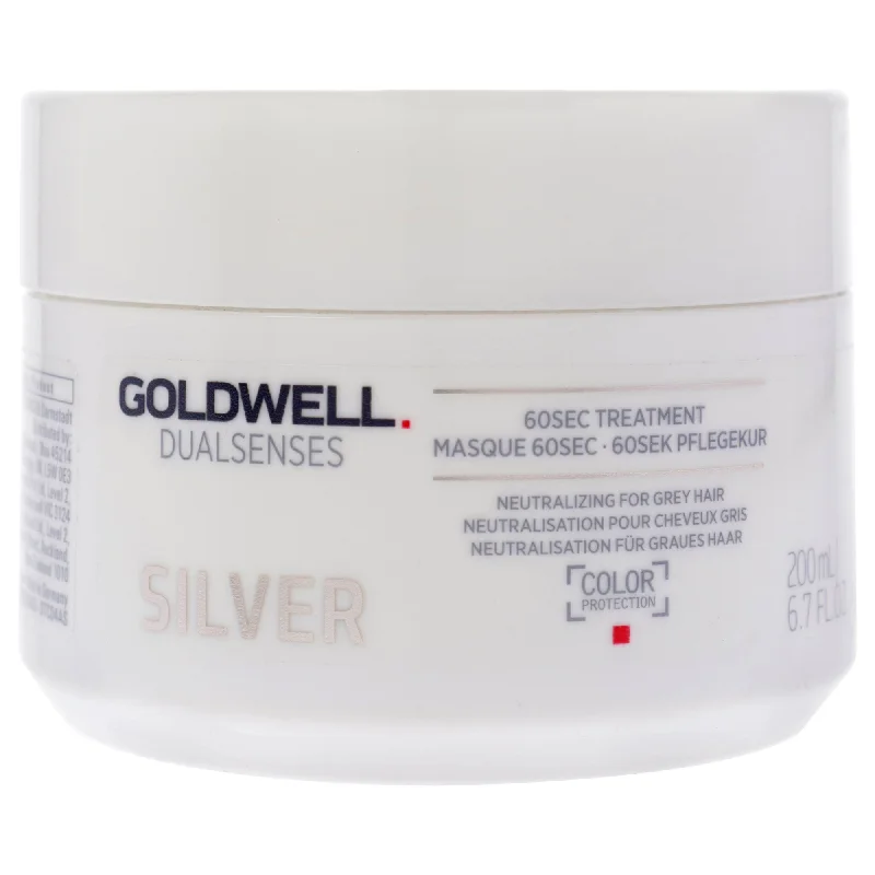 moisturizing mask for dry, coarse curls-Goldwell Dualsenses Silver 60 Sec Treatment by Goldwell for Unisex - 6.7 oz Treatment