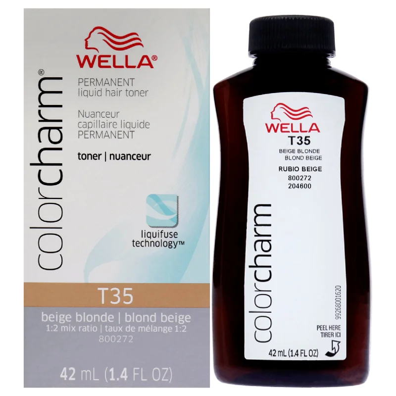 hair products for boosting hair volume-Wella Color Charm Permanent Liquid Toner -T35 Beige Blonde by Wella for Women - 1.4 oz Toner