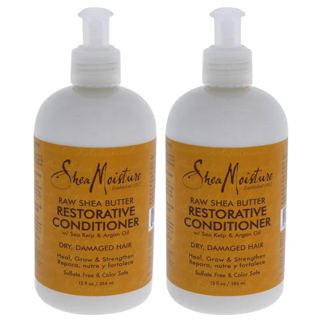 hydrating treatment for dry hair ends-Shea Moisture Raw Shea Butter Restorative Conditioner - Pack of 2 by Shea Moisture for Unisex - 13 oz Conditioner