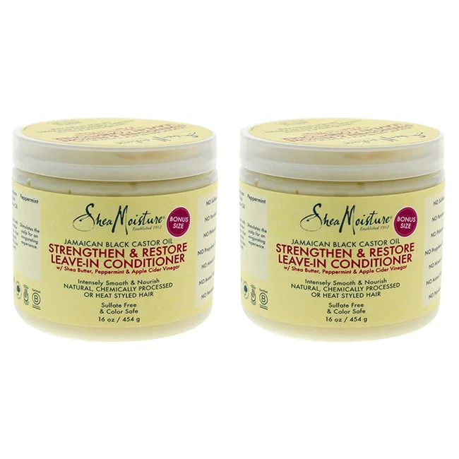 protein treatment for curly hair-Shea Moisture Jamaican Black Castor Oil Reparative Leave-In Conditioner - Pack of 2 by Shea Moisture for Unisex - 16 oz Conditioner