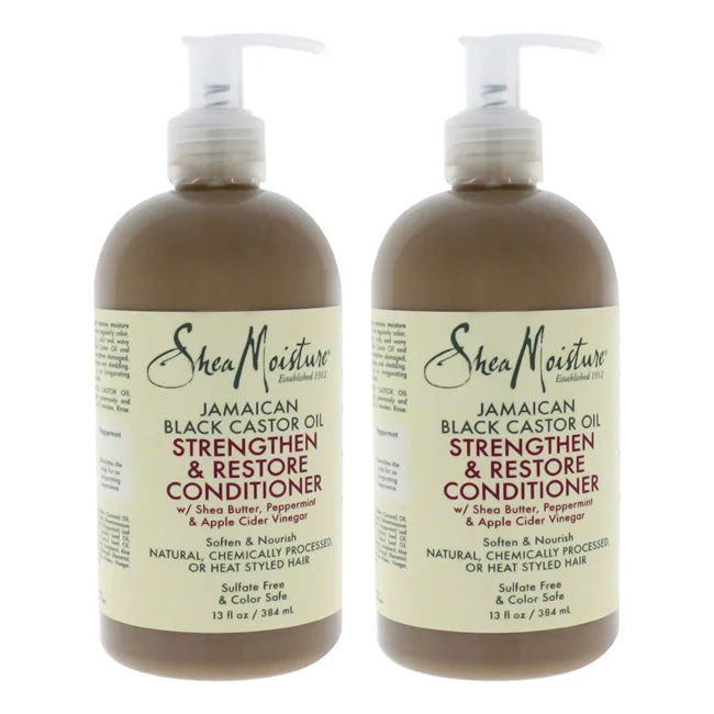 best protein hair treatment for weak hair-Shea Moisture Jamaican Black Castor Oil Grow and Restore Rinse Out Conditioner - Pack of 2 by Shea Moisture for Unisex - 13 oz Conditioner