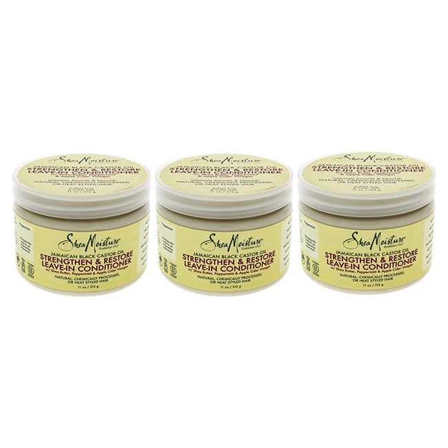 nourishing hair serum for fine hair-Shea Moisture Jamaican Black Castor Oil Strengthen and Restore Leave-In Conditioner by Shea Moisture for Unisex - 11 oz Conditioner - Pack of 3