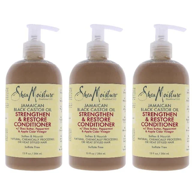 thickening mousse for flat hair-Shea Moisture Jamaican Black Castor Oil Strengthen and Restore Conditioner by Shea Moisture for Unisex - 13 oz Conditioner - Pack of 3