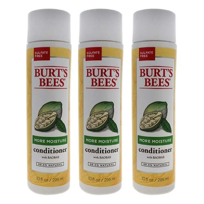 dry scalp care for healthy hair growth-Burts Bees More Moisture Baobab Conditioner by Burts Bees for Unisex - 10 oz Conditioner - Pack of 3