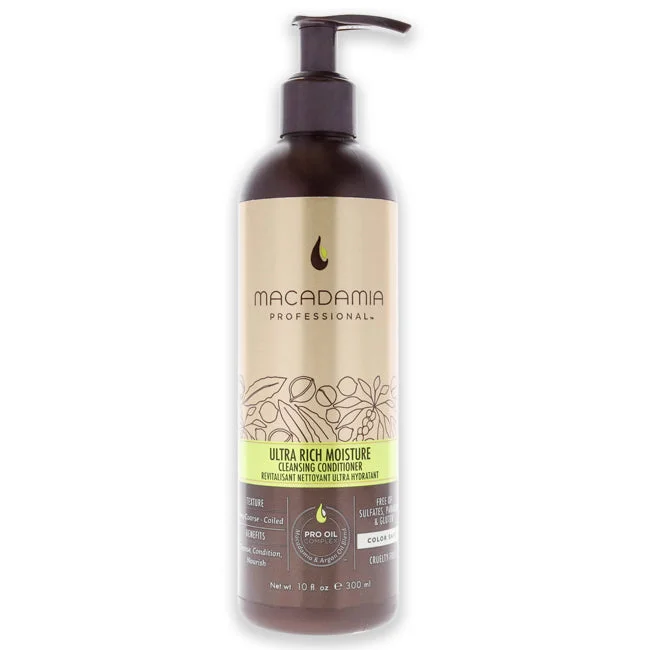 keratin-infused leave-in conditioner for smoothness-Macadamia Oil Ultra Rich Moisture Cleansing Conditioner by Macadamia Oil for Unisex - 10 oz Conditioner