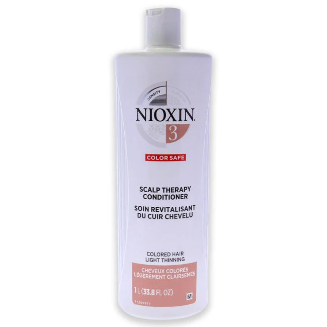 best hair care routine for split ends-Nioxin System 3 Scalp Therapy Conditioner by Nioxin for Unisex - 33.8 oz Conditioner