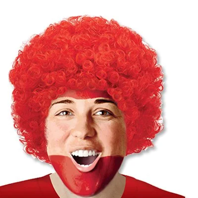 comfortable synthetic wigs for everyday wear -Red Afro Wig | Adult