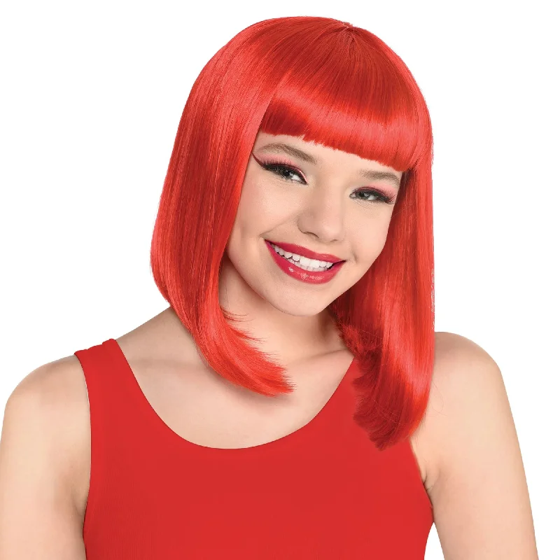 comfortable wigs for all-day wear -Red Long Bob Wig | 1ct