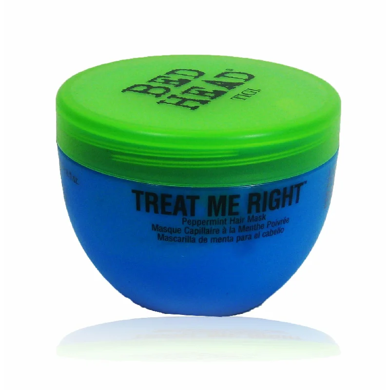 anti-frizz mousse for thick curly hair-Tigi Bed Head Treat Me Right Peppermint Hair Mask 8 oz