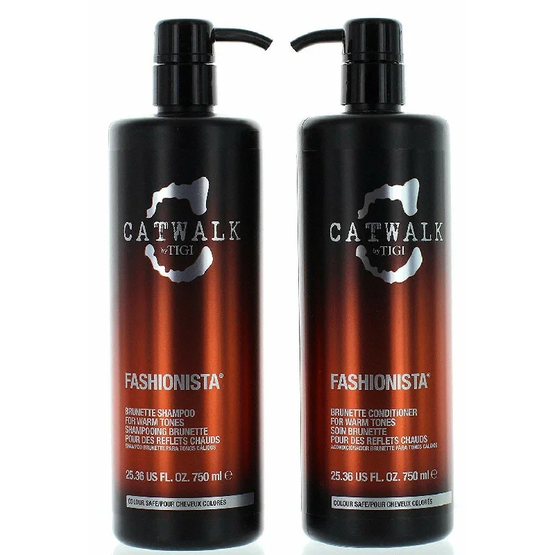 hair growth oil for thick hair-Tigi Catwalk Fashionista Brunette Warm Tones 25.36 oz Duo