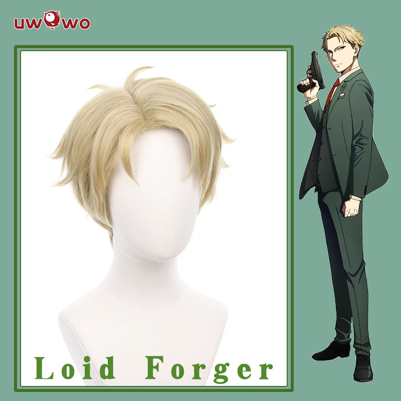 lace front wigs for a seamless hairline -Uwowo Anime Spy x Family Cosplay Loid Forger Cosplay Costume Wig 30cm Linen Short Hair