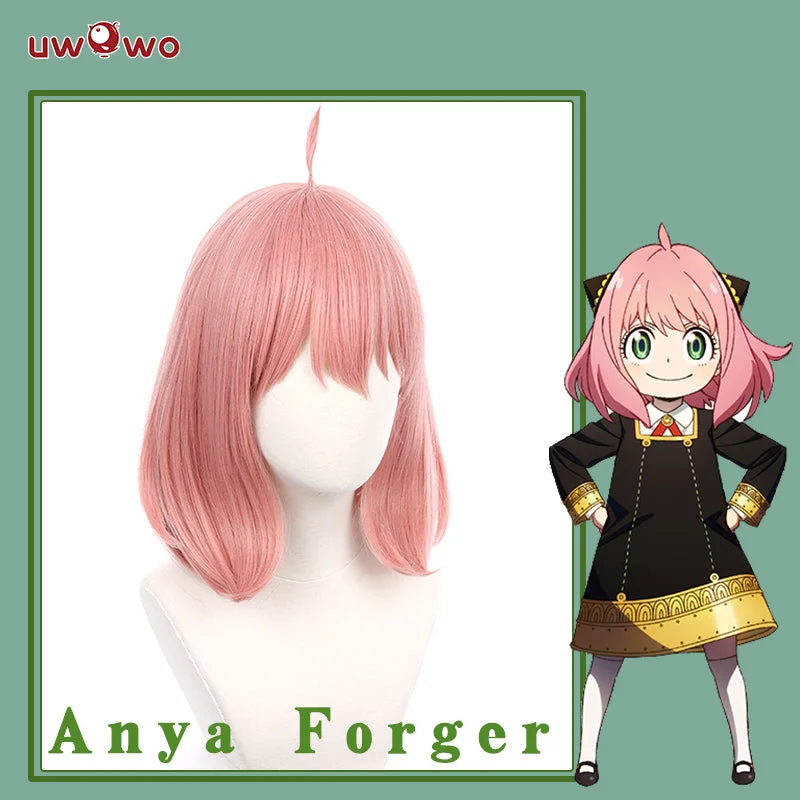 fashionable wigs for modern and creative styles -Uwowo Anime Spy x Family Cosplay Anya Forger Wig Anya Costume Wig 35cm Pink Short Hair