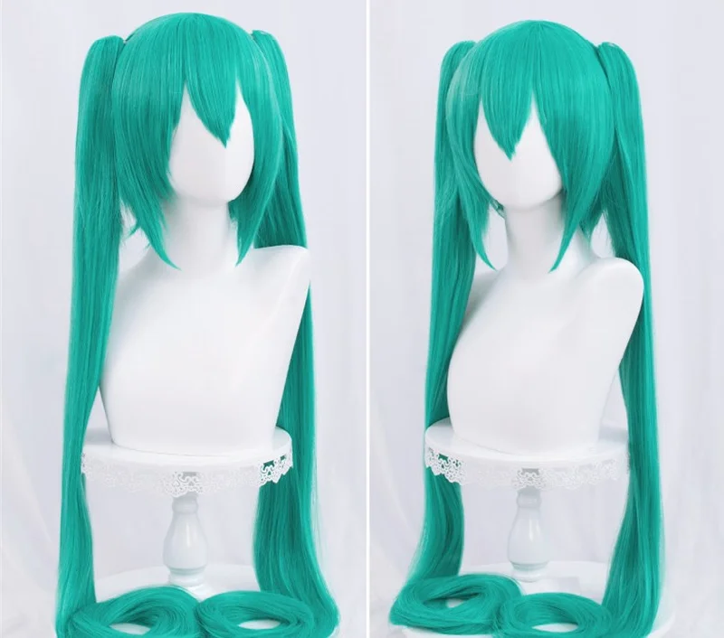 natural curly wigs for easy styling -Uwowo V Singer Wig Project Sekai Cosplay Wig Green Long Hair