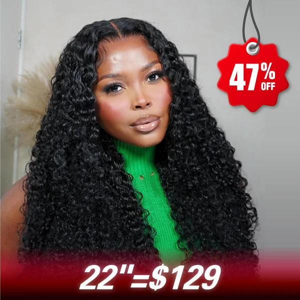 voluminous bob wigs for a fresh, fun style -Today's Deal | Deep Wave & Kinky Curly Hair Pre-Cut 6x4 HD Lace Wear Go Glueless Wigs