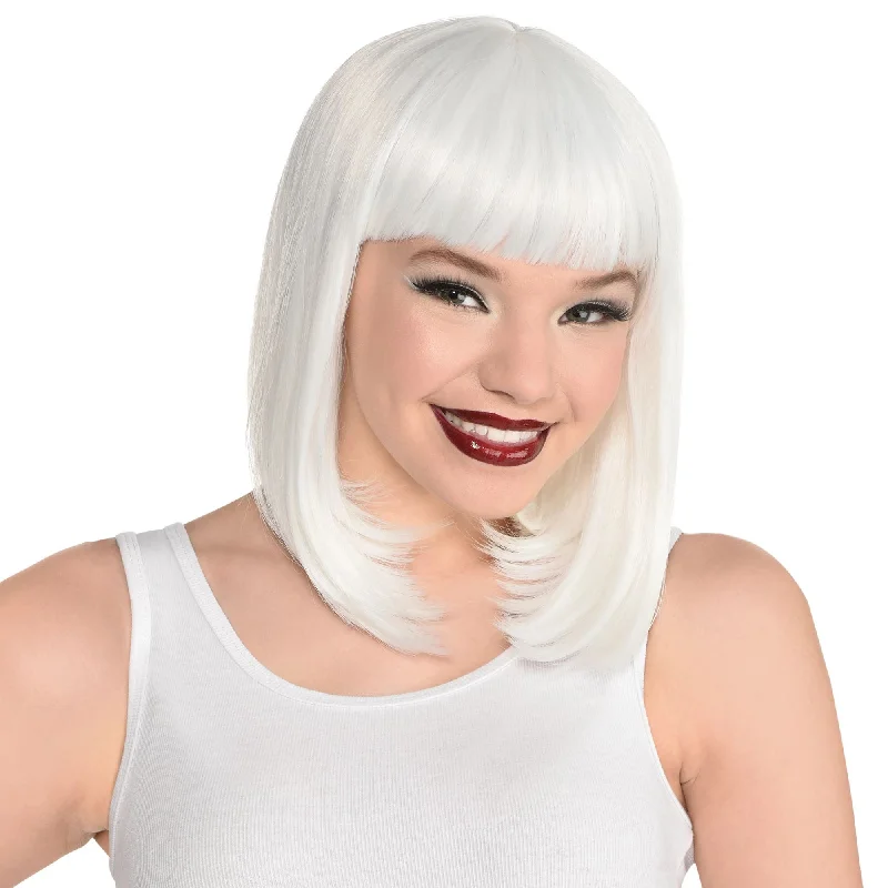 full lace wigs for seamless natural look -White Long Bob Wig | 1ct