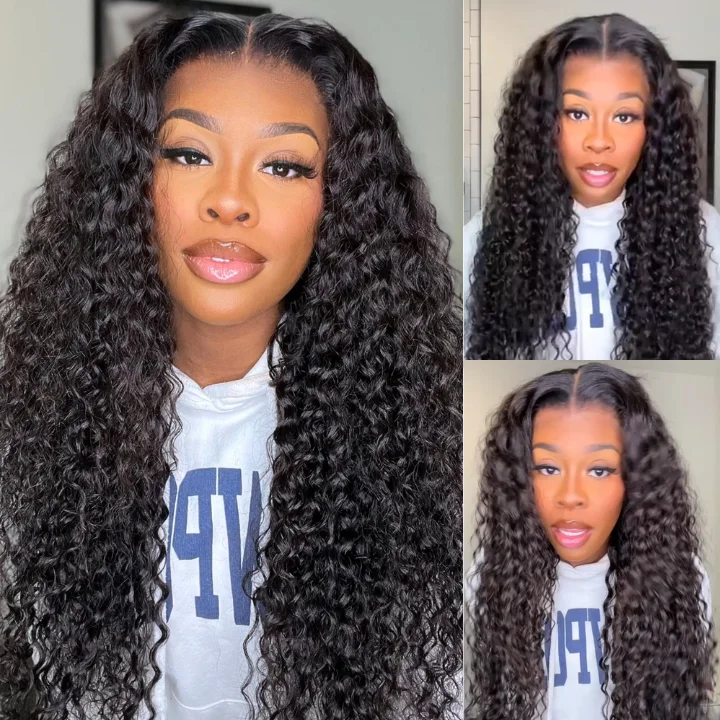 trendy wigs for women with vibrant colors -Wow $1 Lace Wig| Long Curly Hair 6×4 Pre Cut Glueless Lace Wig Flash Sale