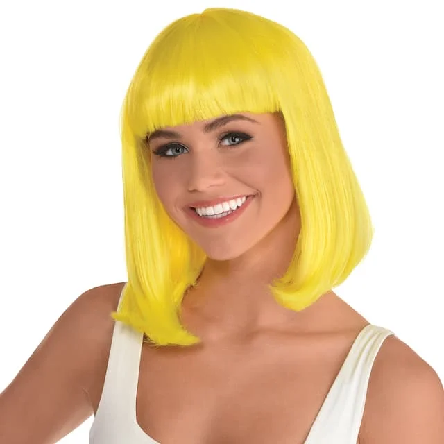 short pixie wigs for edgy and modern look -Yellow Long Bob Wig | 1ct